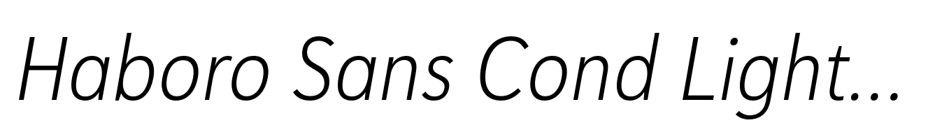 Haboro Sans Cond Light Italic